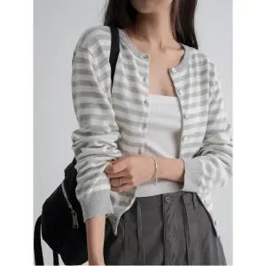 캐주얼 스트라이프 카디건 라이트 그레이 (35595ALY22)