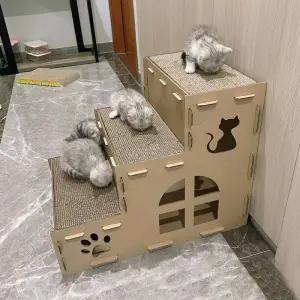 고양이 종이 계단 골판지 스크래처