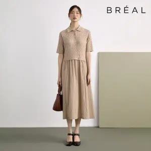 [브리엘]25FW 반팔 케이블 카라 니트 원피스 2종[런칭 가격 79,900원]