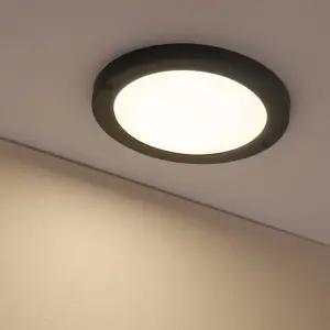 LED 슬림 엣지등 직부등 원형 20W 블랙 플리커프리 베란다