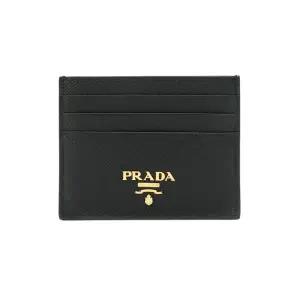 25FW 사피아노 금장 로고 카드지갑 블랙 1MC025 QWA F0002