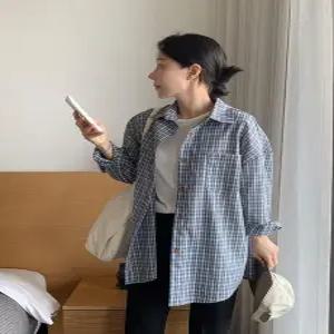 빈티크 루즈핏 체크 셔츠 (one color)