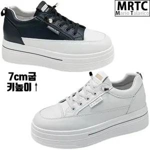 [마리오탈라리코]밴딩 클래식무지 키높이 통굽스니커즈 7cm굽 여성신발