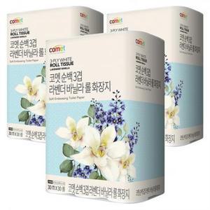 코멧 순백 3겹 라벤더 바닐라 롤화장지 30m, 30개입, 3개 one option