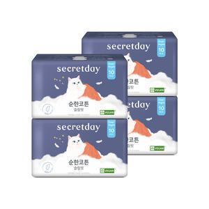 시크릿데이 순한코튼슬림핏 오버 10P X4팩