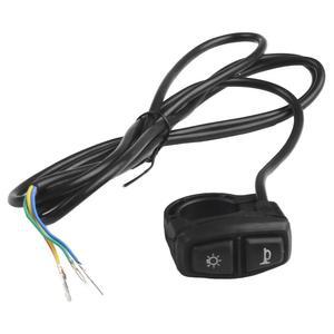 마이크로킥보드led Escooter 스쿠터 램프 헤드라이트 경적 전기 자전거 액세서리 12V 72V DK226 2IN1 스위치 150cm 92 인치 케이블 길이