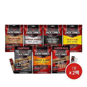 [NS홈쇼핑]잭링크스 멀티팩 소고기육포세트 7종 2팩 (육포5종+스틱+스테이크바)..[35009976]