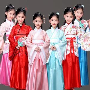코스프레 어린이 세트 고대 중국 의상 댄스 공연 코스프레 중국 전통 드레스 여자 쇼 어린이 Hanfu 드레스