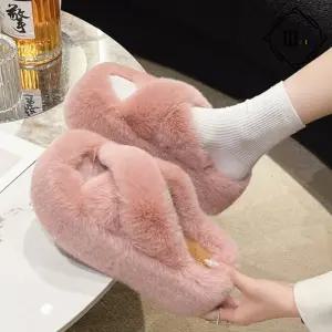 겨울 슬리퍼 키높이 굽높은 털실내화 푹신한 병원 사무실