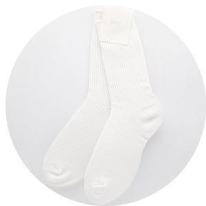 남자 패션 골지 장목 양말 일반/빅사이즈 55_화이트