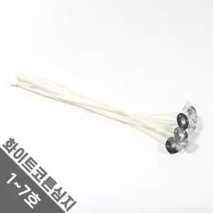 상세정보참조 화이트코튼 심지 1-7호 100개 구성 화이트심지 소이 캔들 왁스 향초 만들기 상세정보참조