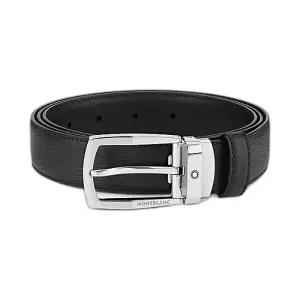 [몽블랑] 트라피즈 버클 30mm 레더 벨트 블랙 116706 BLACK