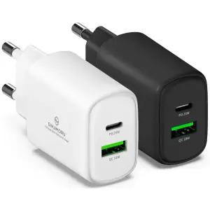 [O-PD 25W 고속 충전기 2포트] 스마트폰 휴대폰 C타입 USB 어댑터 멀티 충전 애플 삼성 케이블 노트북