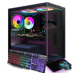 STGAubron 게이밍 PC 컴퓨터 데스크톱, 라데온 RX 580 16G GDDR5, 인텔 코어 i7 최대 3.9G, RAM, 512G SSD, 600M WiFi, BT 5.0, RGB 팬 x3, Windows 10