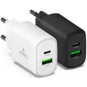 [O-PD 25W 고속충전기 2포트] 멀티 어댑터 C타입 USB 스마트폰 초고속 충전 휴대폰 핸드폰 애플 삼성