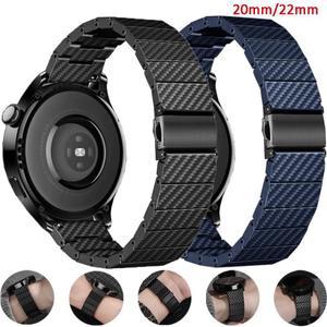갤럭시 7/FE/4/5/6/클래식 46mm/액티브 2 20mm 링크 팔찌  시계 GT 4/2/2e/3/Pro 스트랩용 카본 밴드