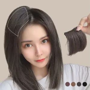 여성 똑딱핀 부분 가발 정수리뽕 옆머리 헤어 피스 핀 똑딱이 부분가발