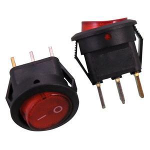 2pcs 빨간색 원형 로커 스위치 켜기 끄기 푸시 버튼 전원 3 핀 조명 라운드 10A 250V 20MM