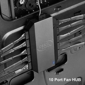 호환 DEEPCOOL FH 10 3 핀 4PIN 팬 허브  보드 PWM 케이스 12V 10 포트 냉각 스마트 속도 조절 SATA POWER