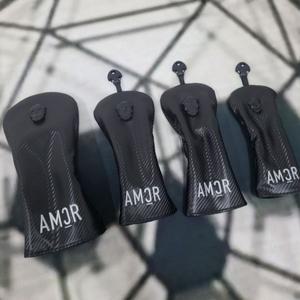 AMAZINGCRE 2025  4피스 골프 클럽 커버 보호 캡 세련된 문자 장식이 있는 클럽 커버
