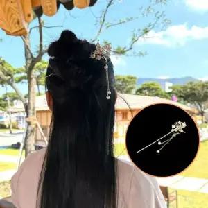 한복머리장식 진주꽃 나비 디테일 한복 비녀 전통 장식 헤어핀 한국 액세서리