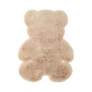 고품질 곰돌이 장모러그 (45x60cm 브라운) DK49 주방카페트 털매트 (WFK3TT9)