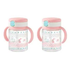 릿첼 빨대컵 십자형 빨대 사레 방지 200mL 핑크 2개