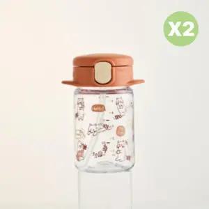 릿첼 슬림 휴대용 유아 물컵 빨대컵 160mL 브라운 2개