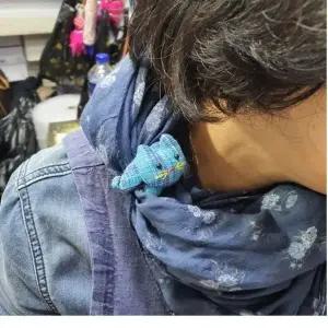 고품질 스카프고정핀 퀼트수작업품 고양이 뱃지 브로치 (WFJUC3Y)