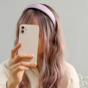 엔젤 슈슈 새틴펄 볼륨 헤어밴드 연보라 머리띠 진주
