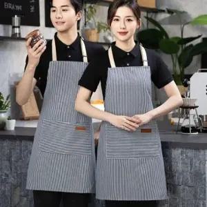 캔버스 줄무늬 앞치마 바리스타 카페 목공 공방 세트 주방 방수 화방 네일샵