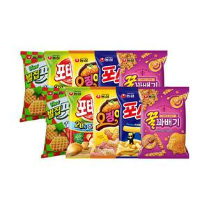 농심 오징어집, 78g, 2개 + 포스틱, 84g, 2개 + 꿀꽈배기, 90g, 2개 + 벌집핏자, 90g, 2개 + 포테토칩, 60g, 2개
