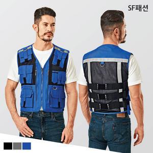 블랙 망사 다용도주머니 특수 배달조끼 퀵 라이더용