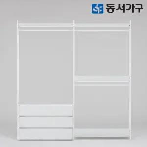 동서가구 몬티아 PLUS 철제 시스템 셀프 드레스룸 2000 2단 와이드서랍 행거 DF643860