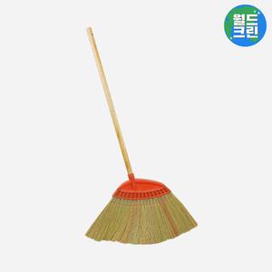 월드크린 니스 갈대비 만능 청소용 실내 미용실 업소용 학교 긴 수수 싸리 빗자루