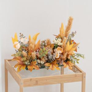 단풍 조화 꽃 센터피스 포플러 40cm 인테리어 가을 장식 테이블 소품 꾸미기 추수감사절 모형