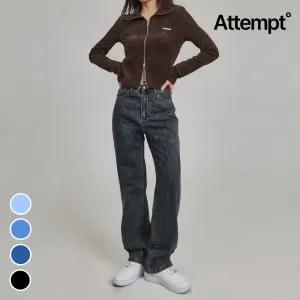 어템트 / 여성용 핏초이스진 / 세미와이드핏 / 데일리핏 청바지 / 3단기장 / S~2XL / 사계절 데님 팬츠 / 5가지컬러