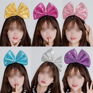 스팽글 리본 머리띠 중형 6color 할로윈데이 코스프레 행사 파티
