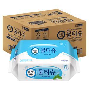 깨끗한나라 페퍼민트 대용량 휴대용 휴대용 물티슈 리필형 30개입 60개