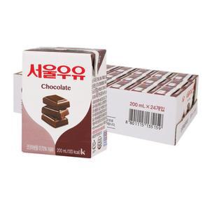 서울우유 멸균 초코우유 200ml 24팩