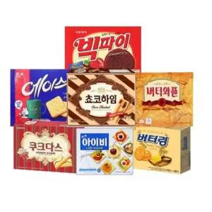 사무실에서 먹기좋은 대용량 과자 7종 / 빅파이 에이스 쵸코하임 버터와플 쿠크다스화
