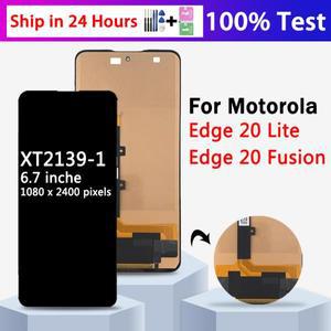 Motorola Edge 20 Lite 용 TFT 스크린 Fusion LCD 수리 부품 XT2139-1 터치 디지타이저