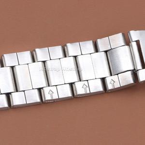 스테인레스 스틸 밴드 12mm 14mm 16mm 18mm 20mm 22mm 24mm 유니버설 시계 스트랩 금속 세 구슬 팔찌 걸쇠 팔찌