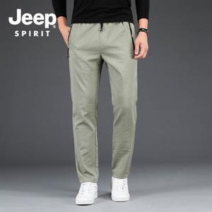 JEEP SPIRIT 남자 와이드 팬츠 여름 슬랙스 남성 냉장고 바지
