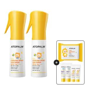 아토팜 키즈 쿨링 스포츠 선 스프레이 SPF50+ PA++++ 100ml 2개 (gift 클렌징패드/샴푸/선로션)