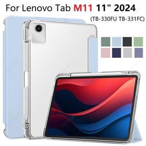 레노버 샤오신 패드 2024 케이스, 펜꽂이 소프트 백 폴드 스탠드 커버, 탭 M11 인치 tb330fu 수면 깨우기