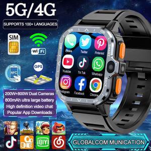쿼드코어 CPU 5G 네트워크 GPS 스마트 워치 스포츠 남녀공용 HD 카메라, SIM 카드, 와이파이 무선 고속 인터넷 접속 NFC 스마트워치