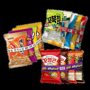 스낵번들 과자세트 (봉지과자 3종) 아수라물류 / 새꿀바감 최고스낵 롯데4번들