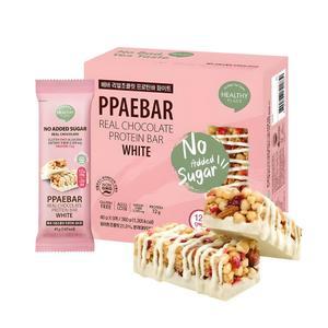 빼바 리얼초콜릿 프로틴바 화이트 1박스 9개입 360g ×2개 무가당