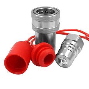 3 8인치 NPT 스레드 ISO7241-1A 유압 커플 링 트랙터 유압 커플러 커플러 세트 (더스트 캡 포함)